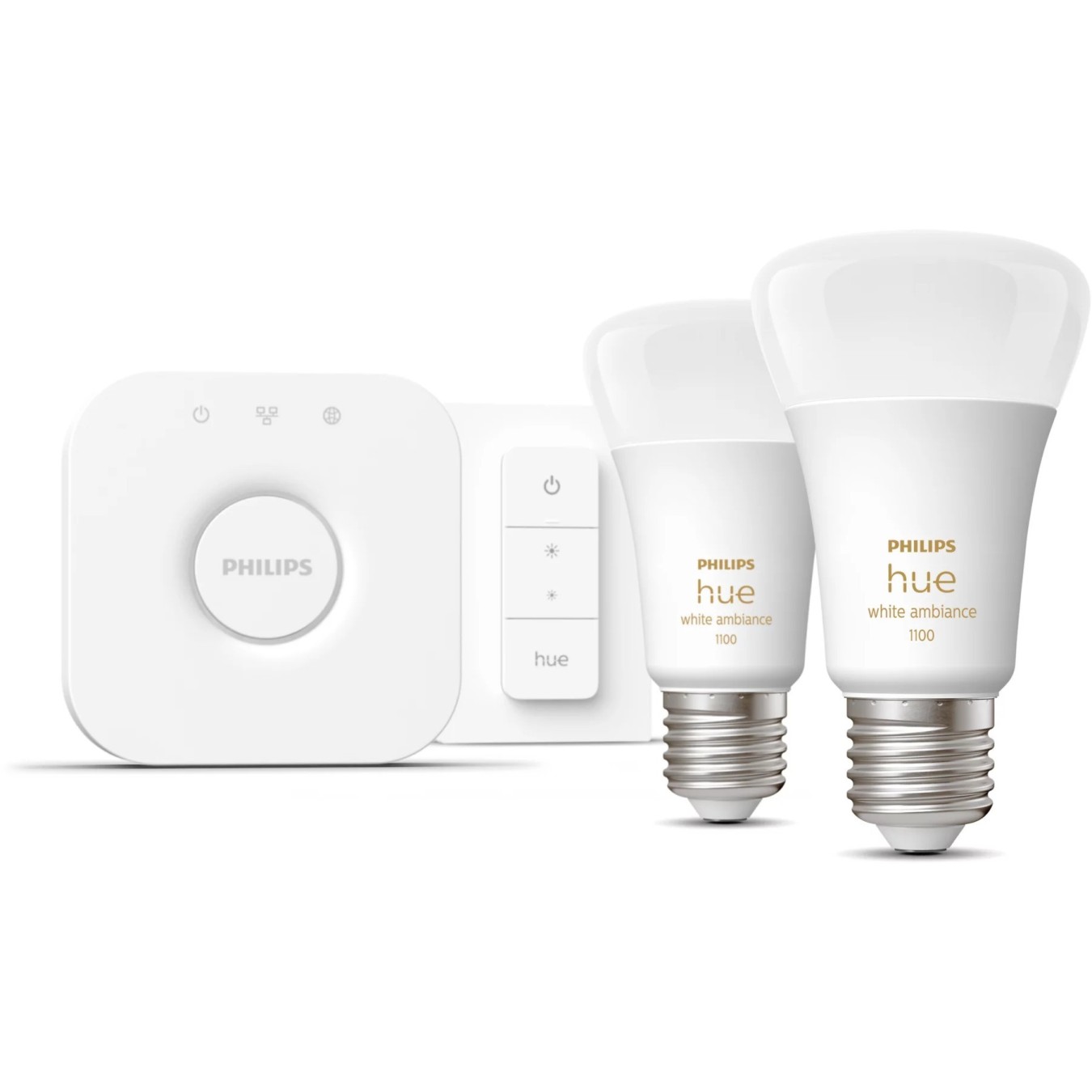 Philips Hue White Ambiance E27 8W Starter Set incl DS - E27, 2x bulbs, Dimmable, Zigbee — Buy in Cyprus with Fast Delivery