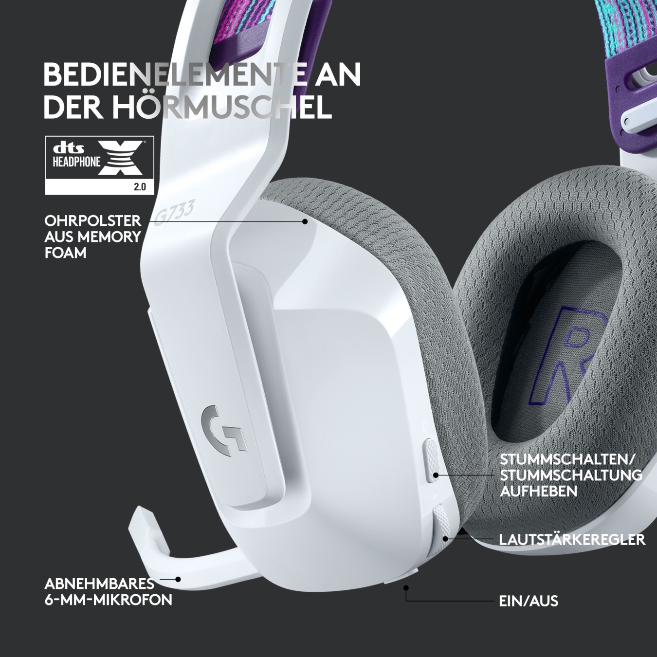 Logitech Headset G G733 LIGHTSPEED Wireless RGB Gaming - G733 - White, RGB, Wireless — Buy in Cyprus with Fast Delivery