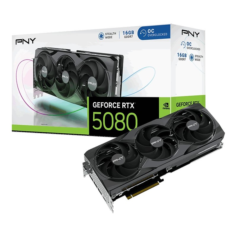 Buy RTX 5080 16GB PNY OC DGGR7 3 Fan Graphics Card - 5080 - Open-air, GDDR6X, 16GB in Cyprus, Nicosia, Limassol, Larnaka, Pafos