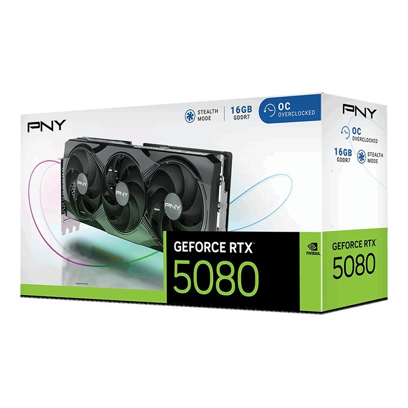 Buy RTX 5080 16GB PNY OC DGGR7 3 Fan Graphics Card - 5080 - Open-air, GDDR6X, 16GB in Cyprus, Nicosia, Limassol, Larnaka, Pafos