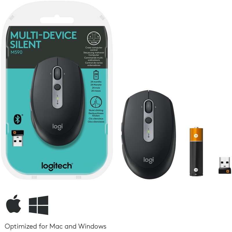 Buy Logitech M590 Silent Wireless Mouse Graphite - M590 - Graphite, Silent, Opti... in Cyprus, Nicosia, Limassol, Larnaka, Pafos