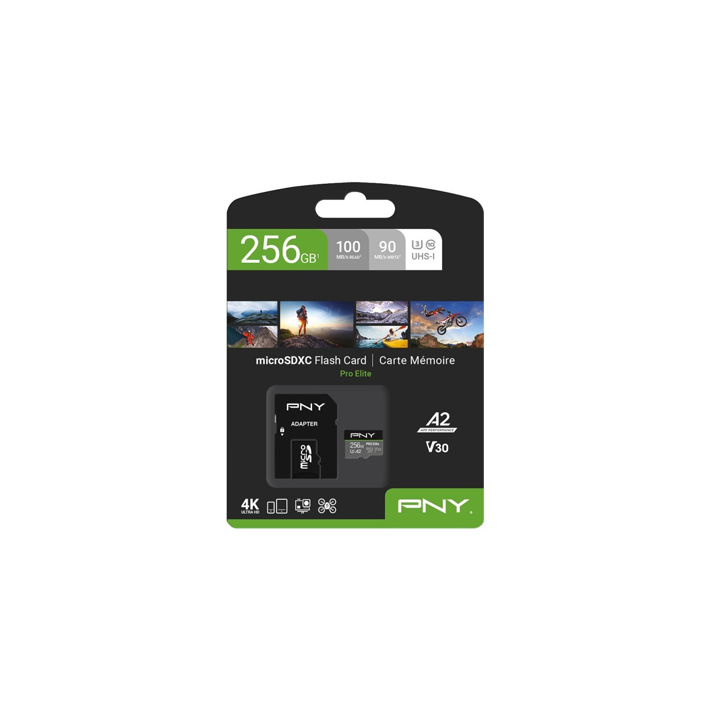 PNY Pro Elite MicroSDXC Card 256GB - U3, 100/90 MB/s — Buy in Cyprus with Fast Delivery