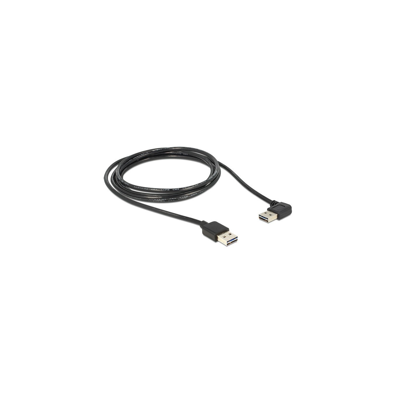 Delock USB 2.0 A to A Right-Angle Cable 1m - Characteristics (Right-angle, 1 m length) — Buy in Cyprus with Fast Delivery