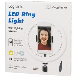 Logilink Smartphone Ring Light - Characteristics (20 cm diameter, 1.8 m USB cable) — Buy in Cyprus with Fast Delivery