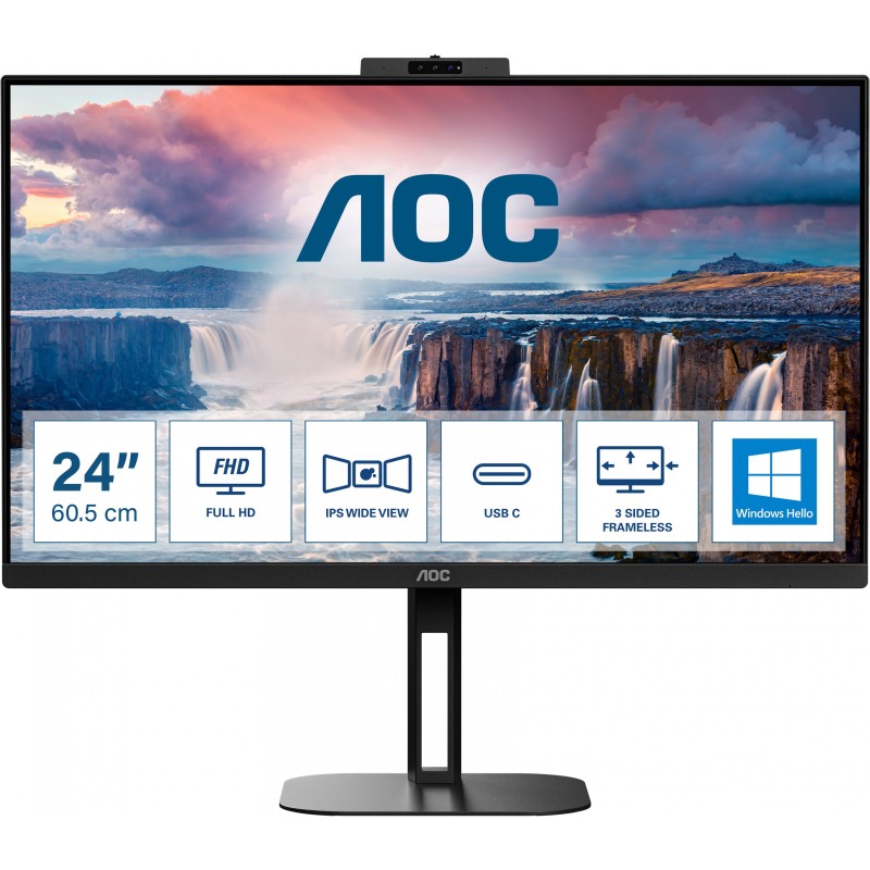 Buy AOC 24V5CW BK 23.8 inch Monitor - 24V5CW - Black, HDMI, DisplayPort, USB in Cyprus, Nicosia, Limassol, Larnaka, Pafos