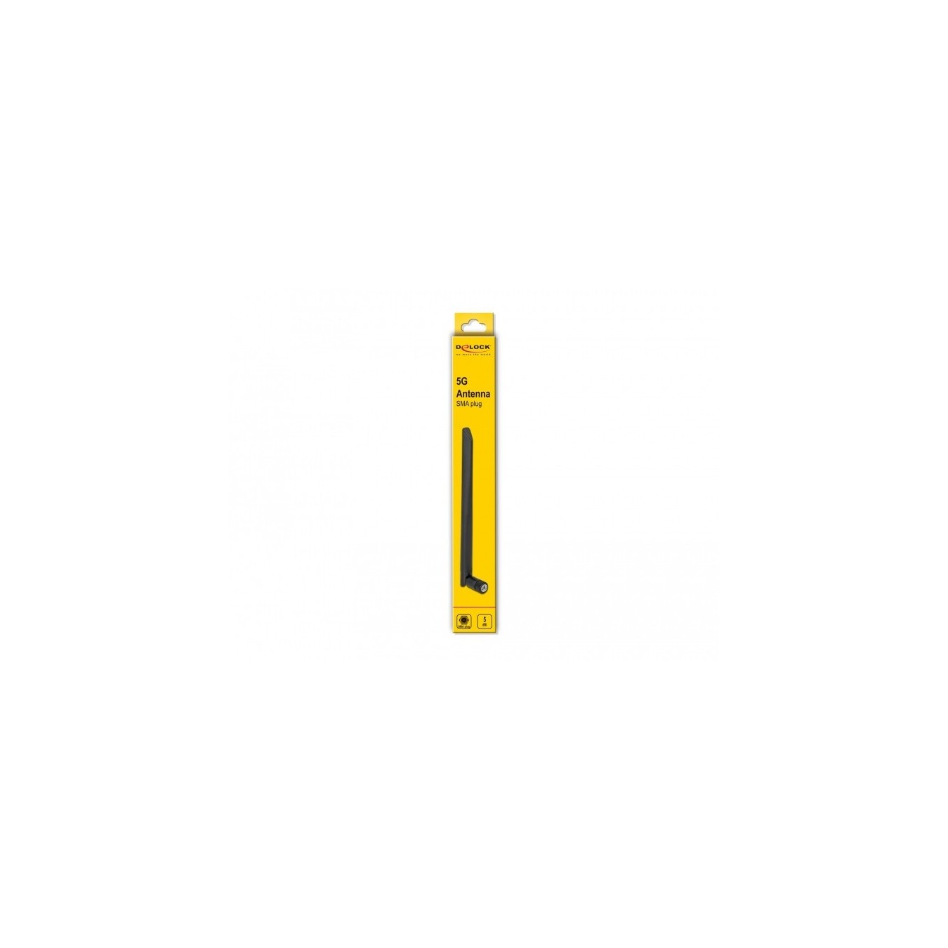 DELOCK 5G SMA Antenna - 3.4-3.8 GHz, Omnidirectional, 5 dBi, 20 cm, Tilt Joint, Flexible Body, Black
