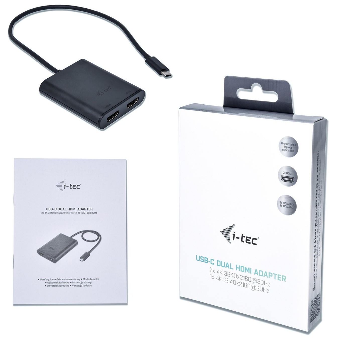 I-TEC USB-C 4K Dual HDMI Adapter - 4K60Hz on both ports, PD passthrough, Plug-and-play — Buy in Cyprus with Fast Delivery