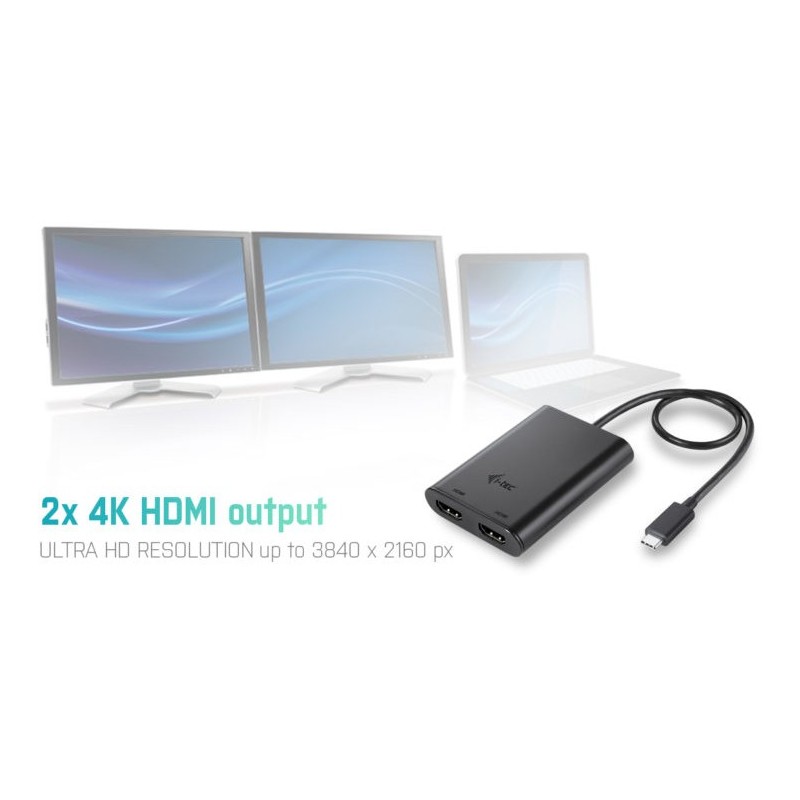 Buy I-TEC USB-C 4K Dual HDMI Adapter - 4K60Hz on both ports, PD passthrough, Plu... in Cyprus, Nicosia, Limassol, Larnaka, Pafos