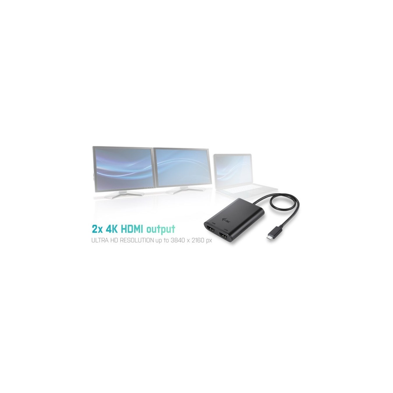 I-TEC USB-C 4K Dual HDMI Adapter - 4K60Hz on both ports, PD passthrough, Plug-and-play — Buy in Cyprus with Fast Delivery