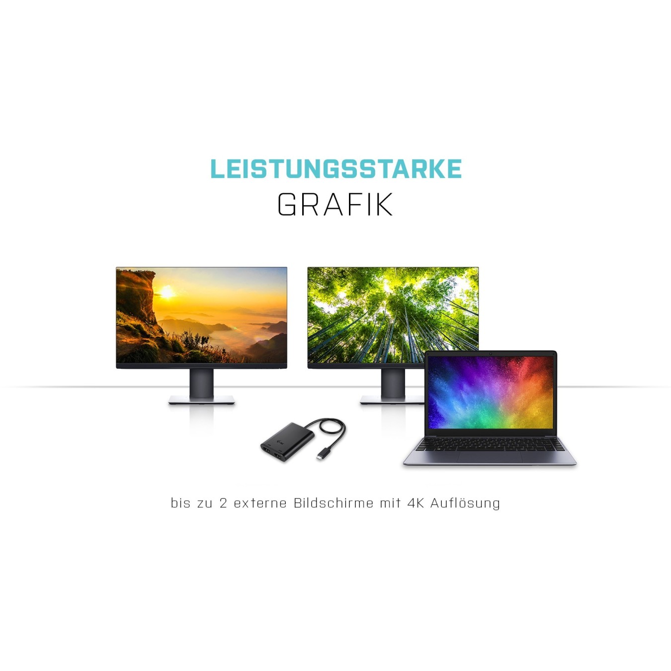 I-TEC USB-C 4K Dual HDMI Adapter - 4K60Hz on both ports, PD passthrough, Plug-and-play — Buy in Cyprus with Fast Delivery
