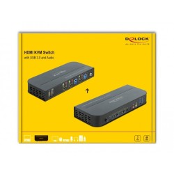 Buy DELOCK HDMI KVM Switch 4K60Hz with USB 3.0 and Audio - Compact enclosure in Cyprus, Nicosia, Limassol, Larnaka, Pafos
