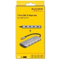 DELOCK 7-Port USB 10Gbps Hub with 4K HDMI Output - USB-C Upstream, PD 3.0 90W — Buy in Cyprus with Fast Delivery