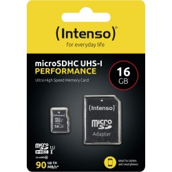 Buy Intenso Micro SD Card 16GB SD-HC UHS-I incl. Adapter - Retail in Cyprus, Nicosia, Limassol, Larnaka, Pafos