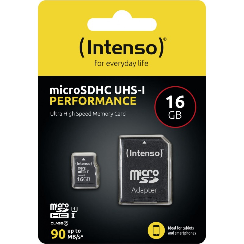 Buy Intenso Micro SD Card 16GB SD-HC UHS-I incl. Adapter - Retail in Cyprus, Nicosia, Limassol, Larnaka, Pafos