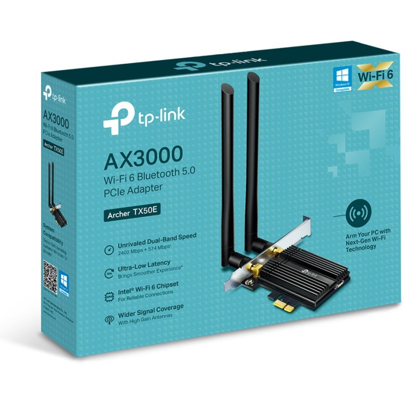 Buy TP-Link WL-Adapter Archer TX50E - TX50E - AX3000, Bluetooth PCIe Wi-Fi 6 Card in Cyprus, Nicosia, Limassol, Larnaka, Pafos