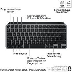 Buy Logitech MX Keys Mini - Space Gray - 60% wireless backlit keyboard in Cyprus, Nicosia, Limassol, Larnaka, Pafos