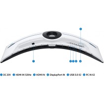 Samsung Odyssey Neo G9 - S57CG954NU - 57in 32:9 VA Curved, 240Hz, 1ms, DP/HDMI/USB, Black/White