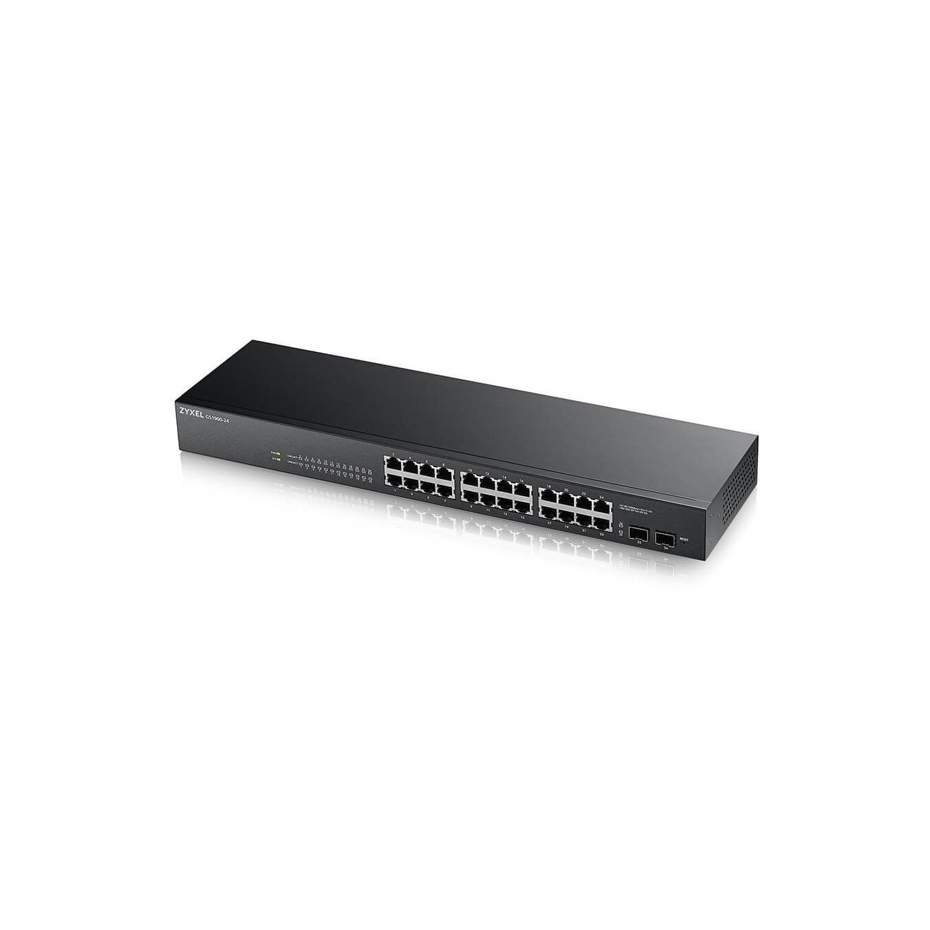 Zyxel GS1900-24 V2 M RM - GS1900-24 V2 - 24-Port Gigabit, 2 PoE Ports, Fanless, Rackmount, L2 Managed