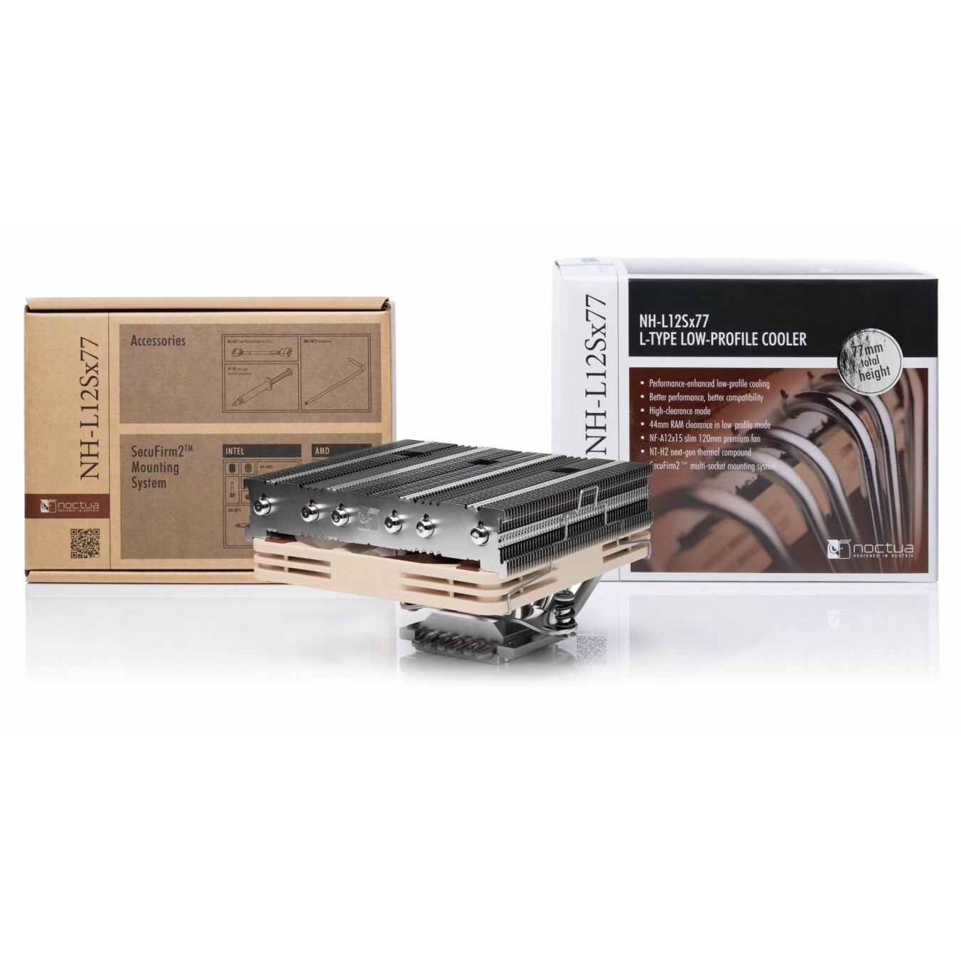 K NOCTUA NH-L12Sx77 (120 mm) - NH-L12Sx77 - Low-profile air CPU cooler, 120 mm PWM fan — Buy in Cyprus with Fast Delivery
