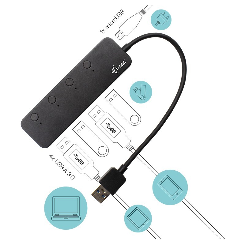Buy I-TEC USB 3.0 Metal Hub 4-Port - Aluminum, Bus-Powered USB-A Hub in Cyprus, Nicosia, Limassol, Larnaka, Pafos