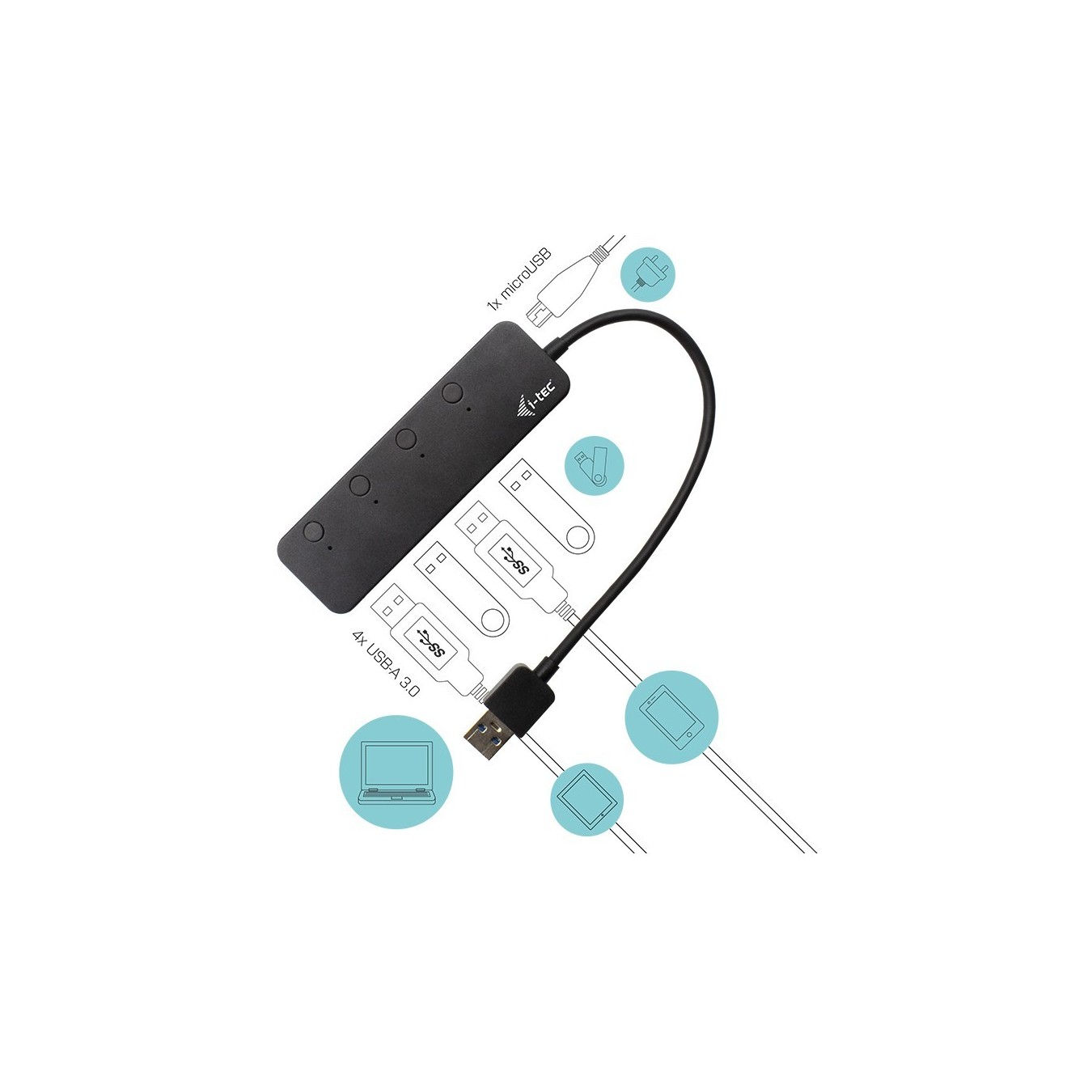 I-TEC USB 3.0 Metal Hub 4-Port - Aluminum, Bus-Powered USB-A Hub — Buy in Cyprus with Fast Delivery