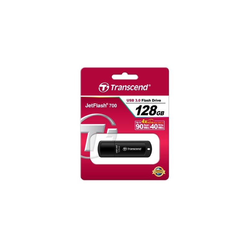 Buy Transcend JetFlash USB 3.0 128GB Flash Drive - JetFlash 700 - Black in Cyprus, Nicosia, Limassol, Larnaka, Pafos