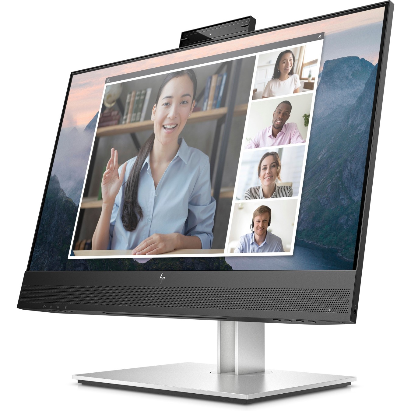 HP E24mv G4 Conferencing Monitor - E24mv G4 - 23.8-inch IPS, 1080p, 5ms, HDMI, VGA, DisplayPort, VESA Pivot, Speakers
