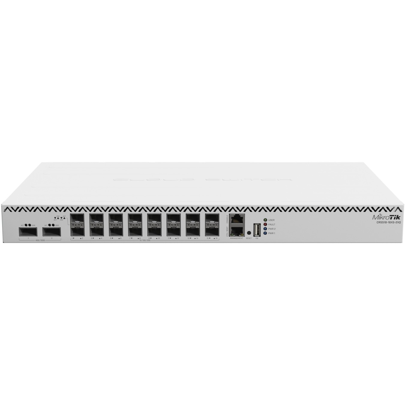 MikroTik CRS518-16XS-2XQ-RM Rackmount Switch - CRS518-16XS-2XQ-RM - 16x SFP+ 10G + 2x QSFP28