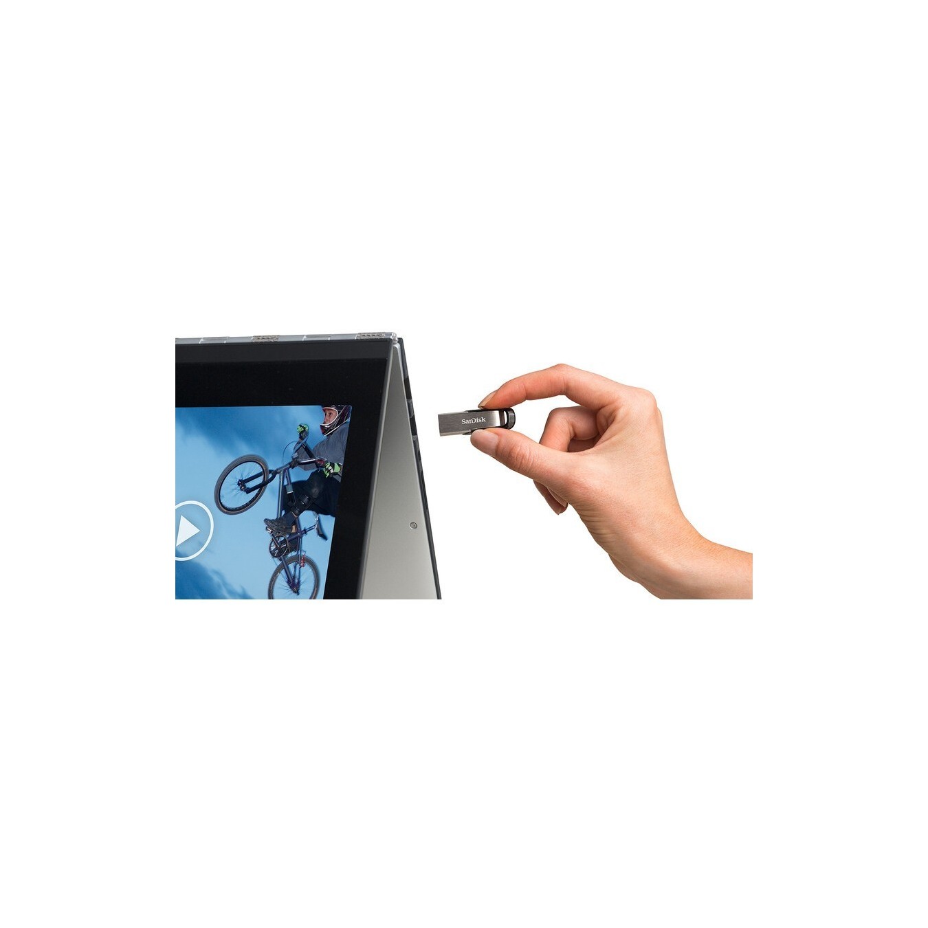 STICK 512GB USB 3.0 SanDisk Ultra Flair - Silver (Color: Silver, Capacity: 512GB, Interface: USB 3.0)