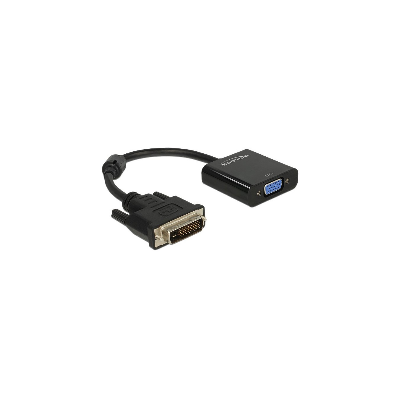 DELOCK DVI 24+1 to VGA Adapter Cable - Black - DVI-I (24+1) to VGA, passive, analog display — Buy in Cyprus with Fast Delivery