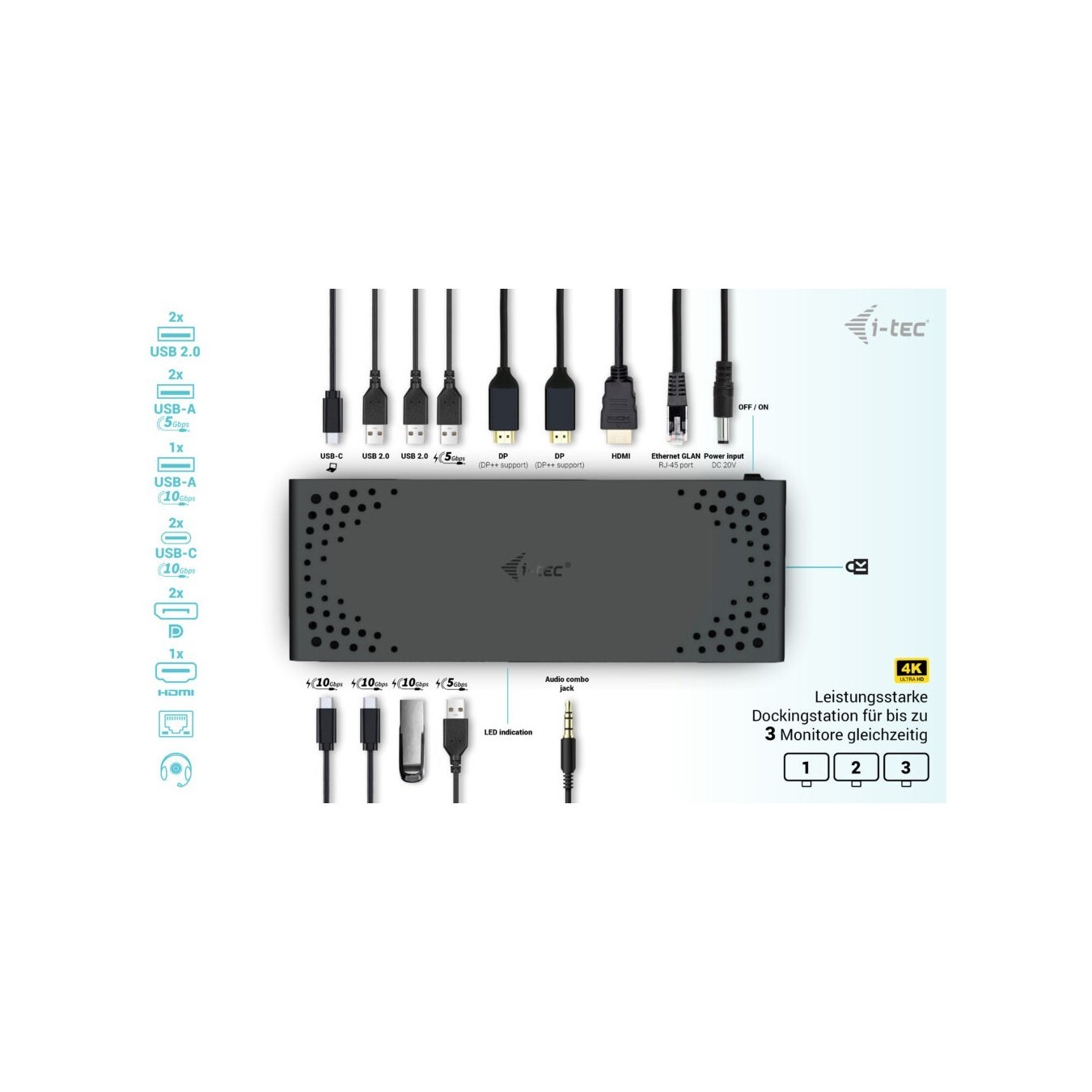 D I-TEC Docking Station USB-C USB4 TB3 + PD — Buy in Cyprus with Fast Delivery