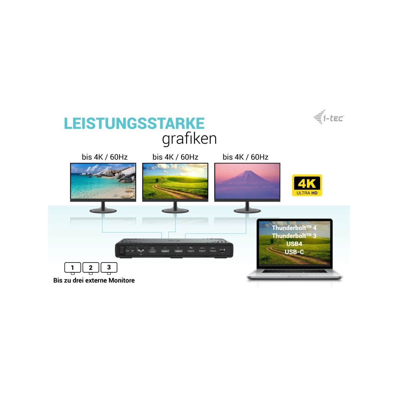 D I-TEC Docking Station USB-C USB4 TB3 + PD — Buy in Cyprus with Fast Delivery