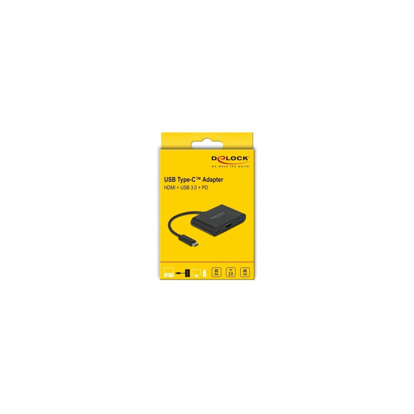 DELOCK USB-C to HDMI 4K30 Adapter - USB-A and USB-C PD Passthrough — Buy in Cyprus with Fast Delivery