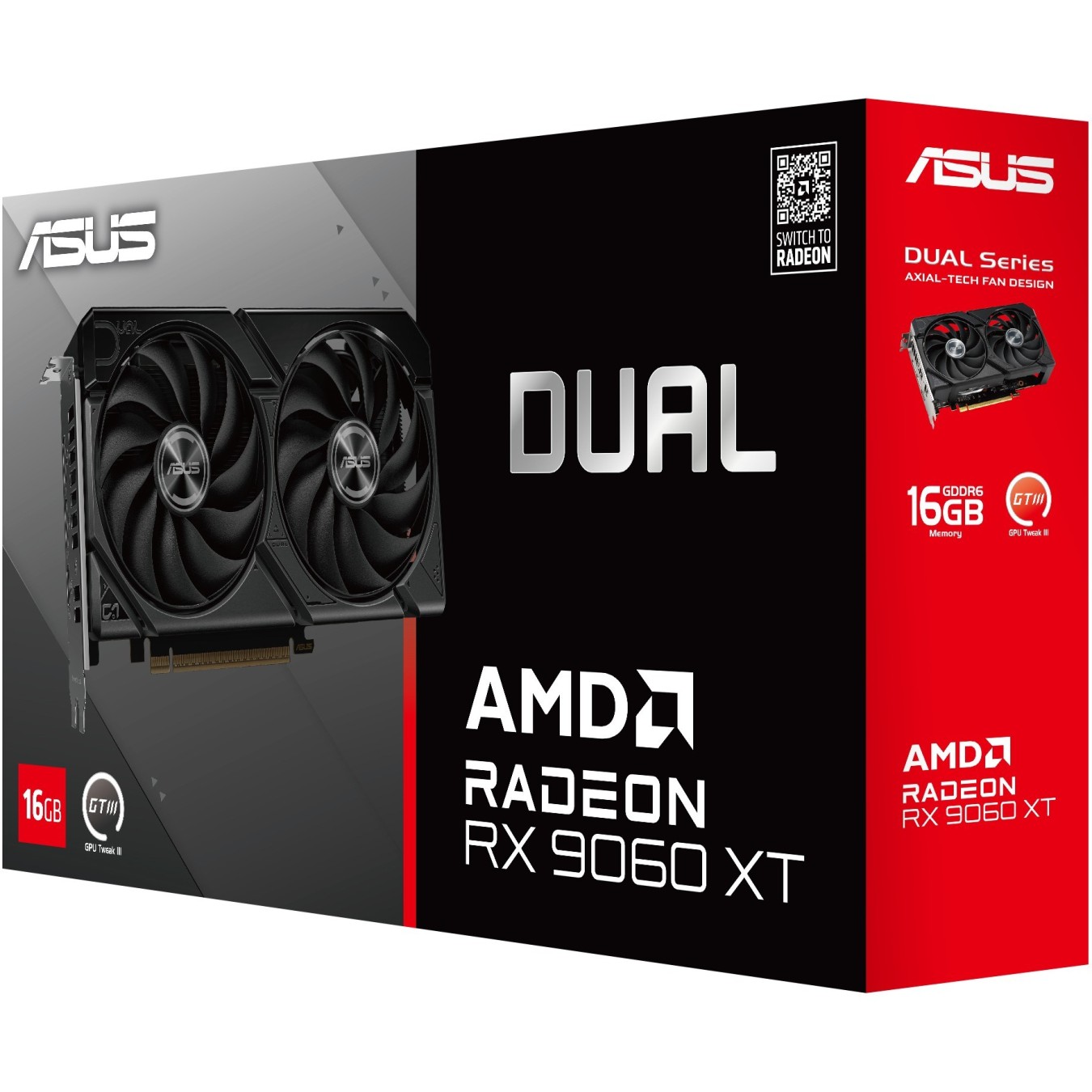 RX 9060 XT 16GB Asus DUAL GDDR6 - 9060 XT - 16GB GDDR6, Dual-Fan, PCIe Card — Buy in Cyprus with Fast Delivery