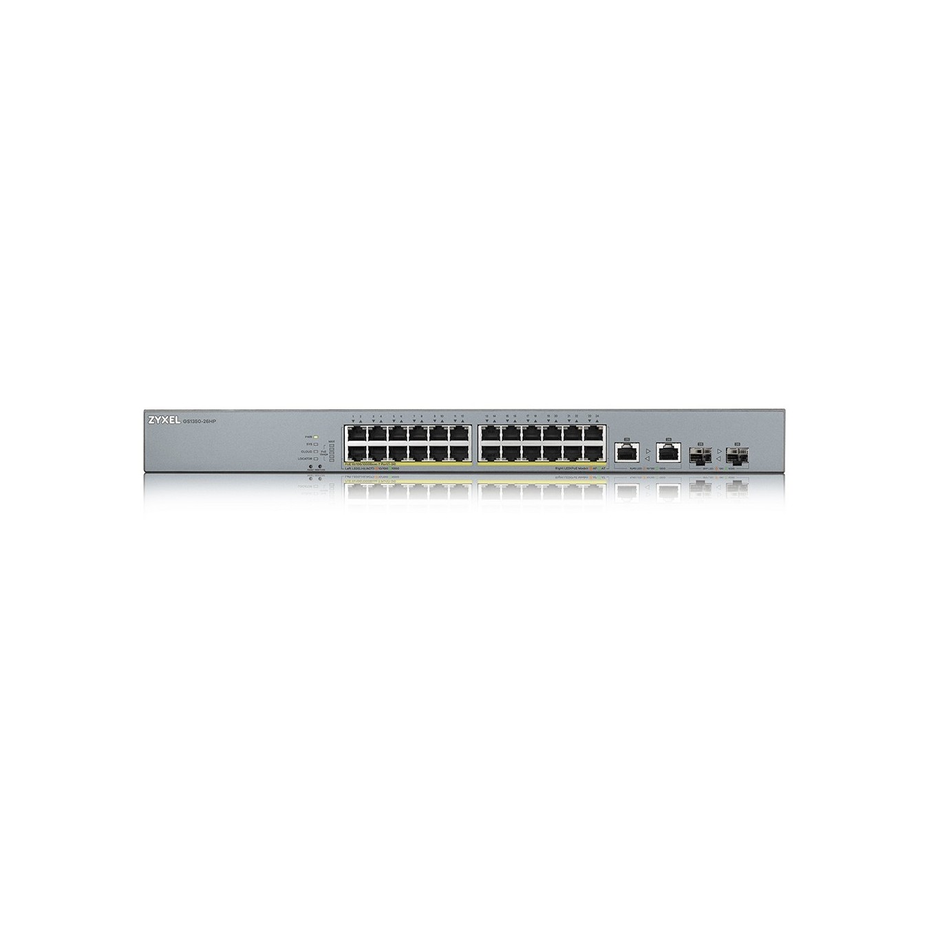 ZyXEL GS1350 RM M PoE+ - GS1350RM-M - 24-Port Gigabit Rackmount Smart Web-Managed PoE+ Switch