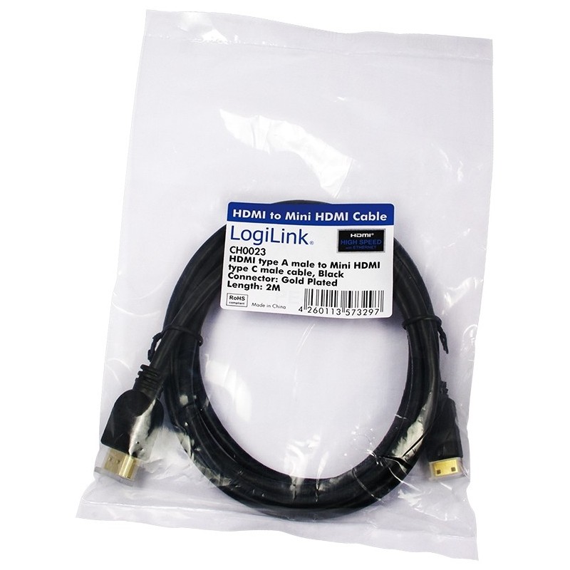 HDMI Cable Ethernet A - to mini St St - 2.00m - Black — Buy in Cyprus with Fast Delivery