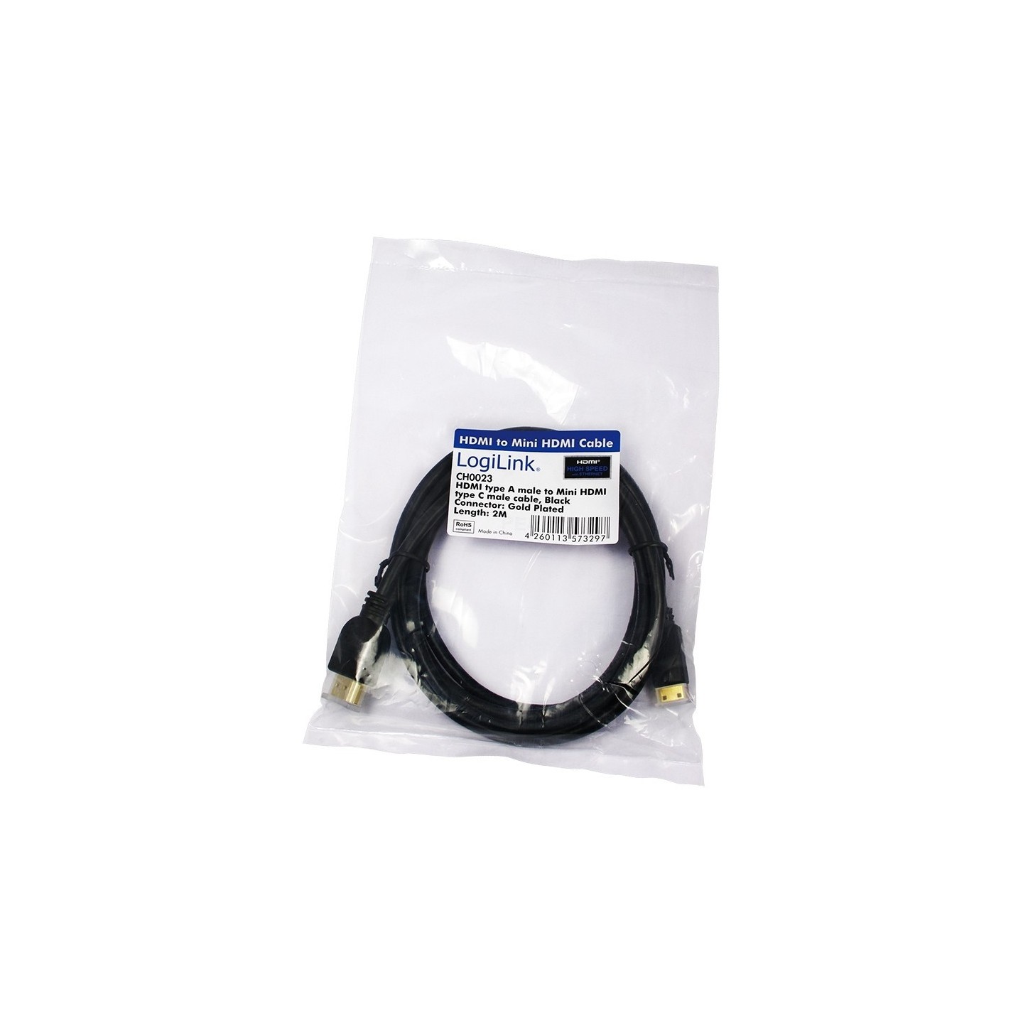 HDMI Cable Ethernet A - to mini St St - 2.00m - Black — Buy in Cyprus with Fast Delivery