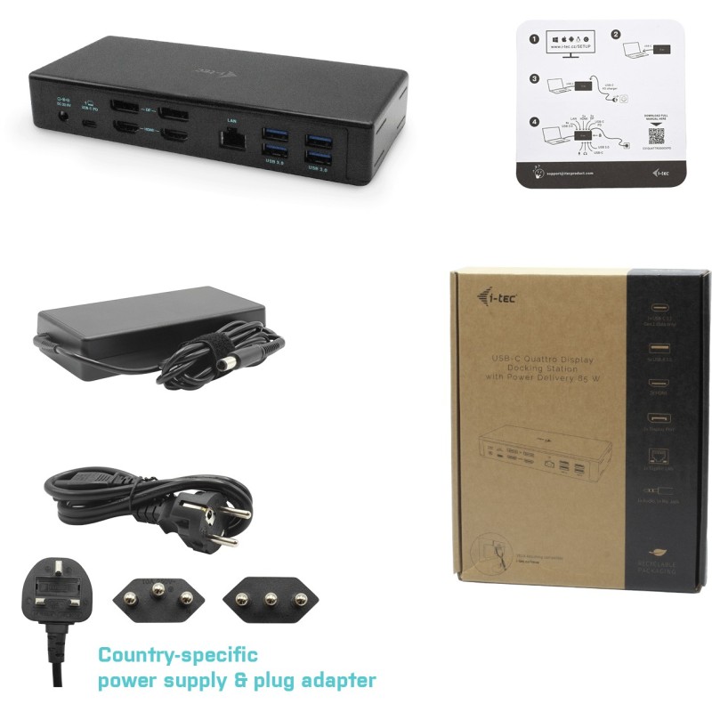 Buy D I-TEC Dockingstation Quattro Display - DisplayLink Dock, 4x Display, USB-C... in Cyprus, Nicosia, Limassol, Larnaka, Pafos