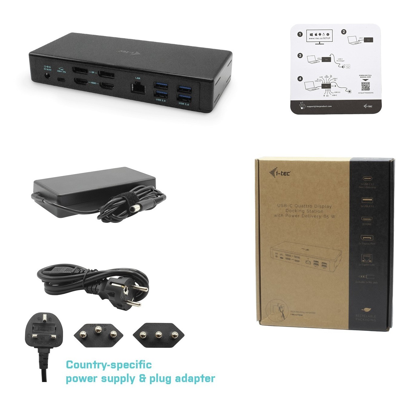 D I-TEC Dockingstation Quattro Display - DisplayLink Dock, 4x Display, USB-C Hub — Buy in Cyprus with Fast Delivery
