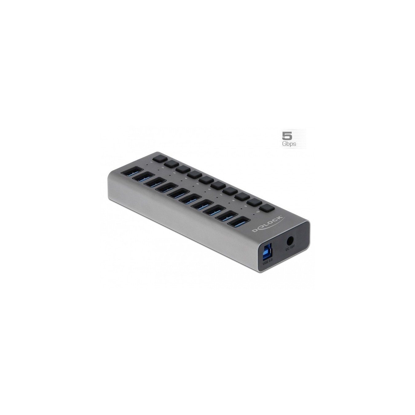 DELOCK External SuperSpeed USB Hub - 10-Port with On/Off Switch — Buy in Cyprus with Fast Delivery
