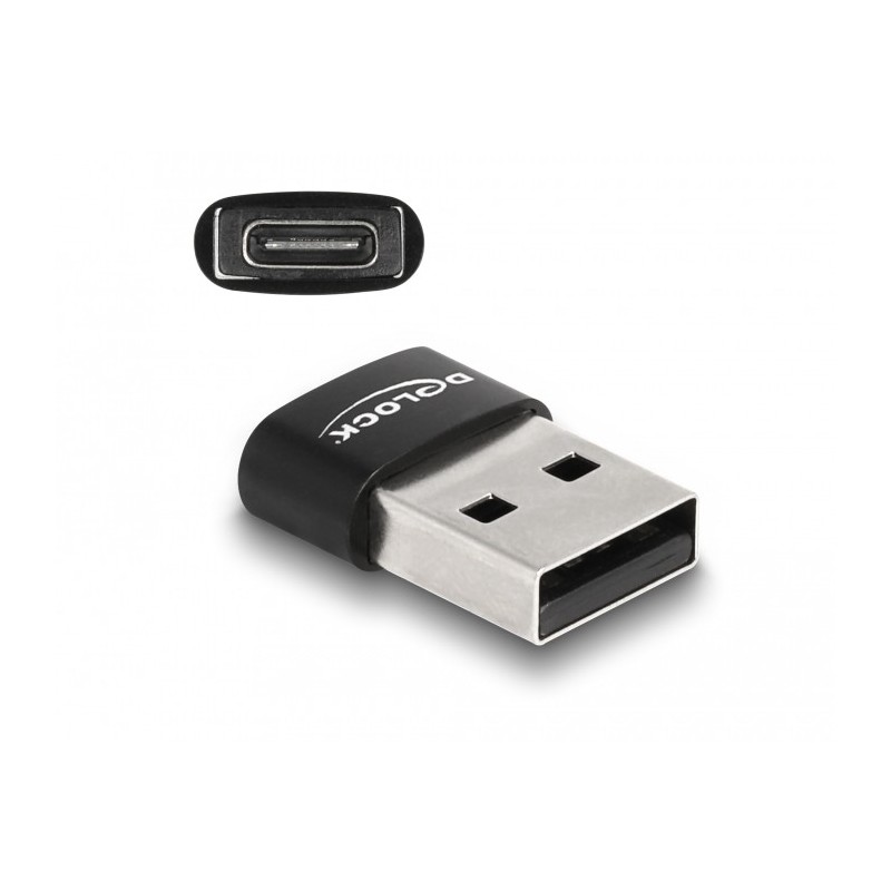 Buy DELOCK USB 2.0 Adapter USB Type-A to USB Type-C - Black in Cyprus, Nicosia, Limassol, Larnaka, Pafos