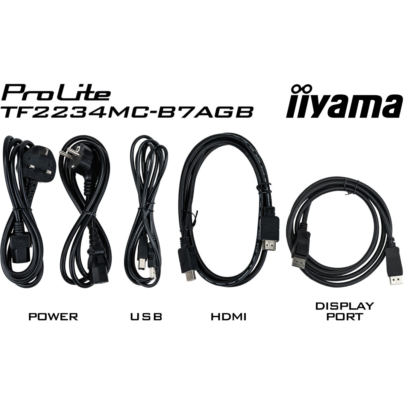 IIYAMA TF2234MC-B7AGB 21.5 inch M-Touch Monitor - TF2234MC-B7AGB - 16:9, HDMI + DP — Buy in Cyprus with Fast Delivery