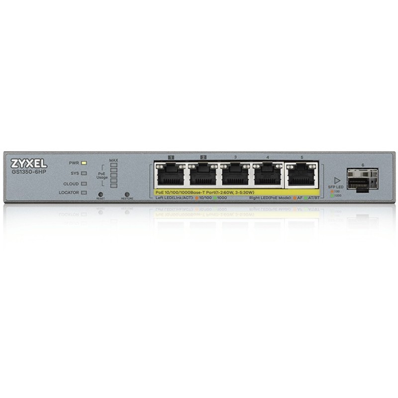 Buy Zyxel GS1350-6HP PoE Switch - GS1350-6HP - 5+1P, Smart Managed, Gigabit in Cyprus, Nicosia, Limassol, Larnaka, Pafos