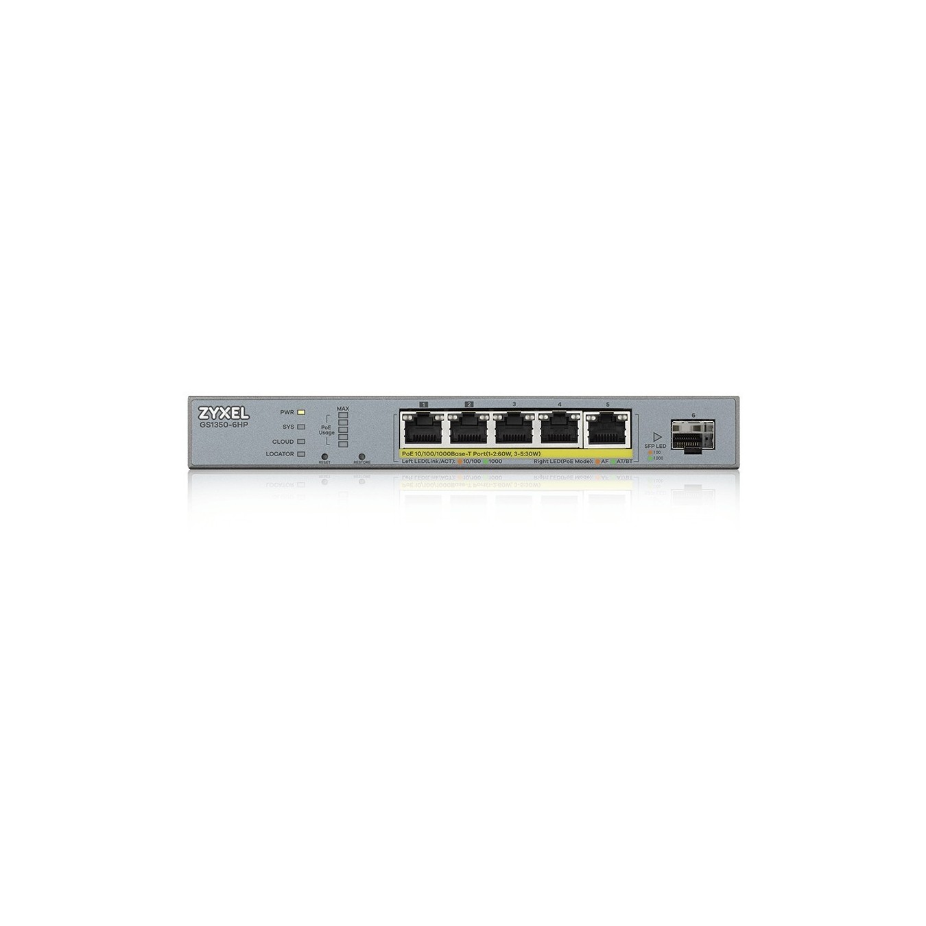 Zyxel GS1350-6HP PoE Switch - GS1350-6HP - 5+1P, Smart Managed, Gigabit — Buy in Cyprus with Fast Delivery