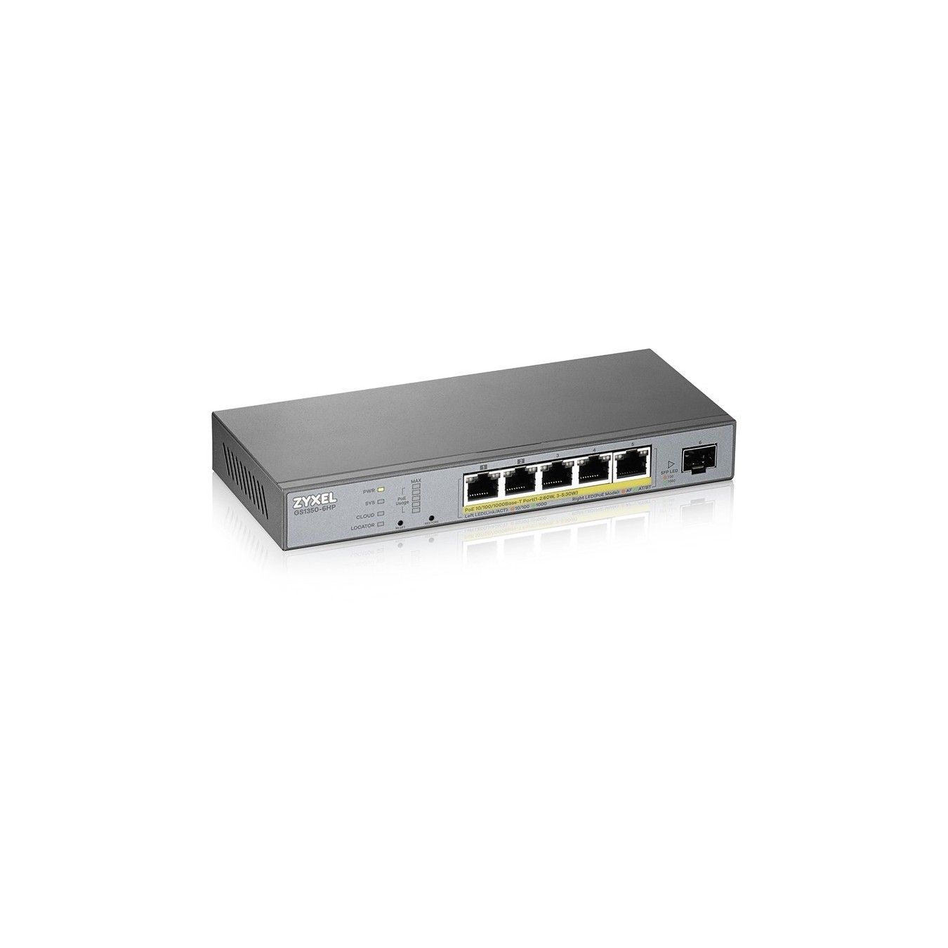 Zyxel GS1350-6HP PoE Switch - GS1350-6HP - 5+1P, Smart Managed, Gigabit — Buy in Cyprus with Fast Delivery