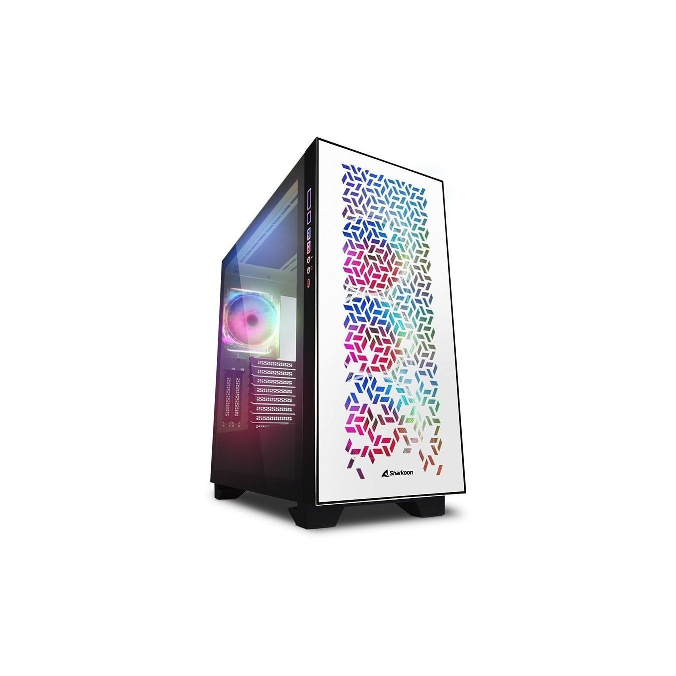 Sharkoon Elite Shark CA300H ATX 2xGlas White - CA300H - White, ATX Mid Tower — Buy in Cyprus with Fast Delivery