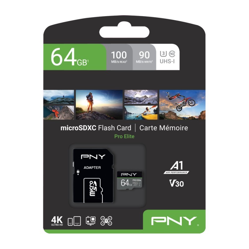 Buy CARD 64GB PNY PRO Elite MicroXC 100MB/s - PNY PRO Elite MicroXC - microSD ca... in Cyprus, Nicosia, Limassol, Larnaka, Pafos