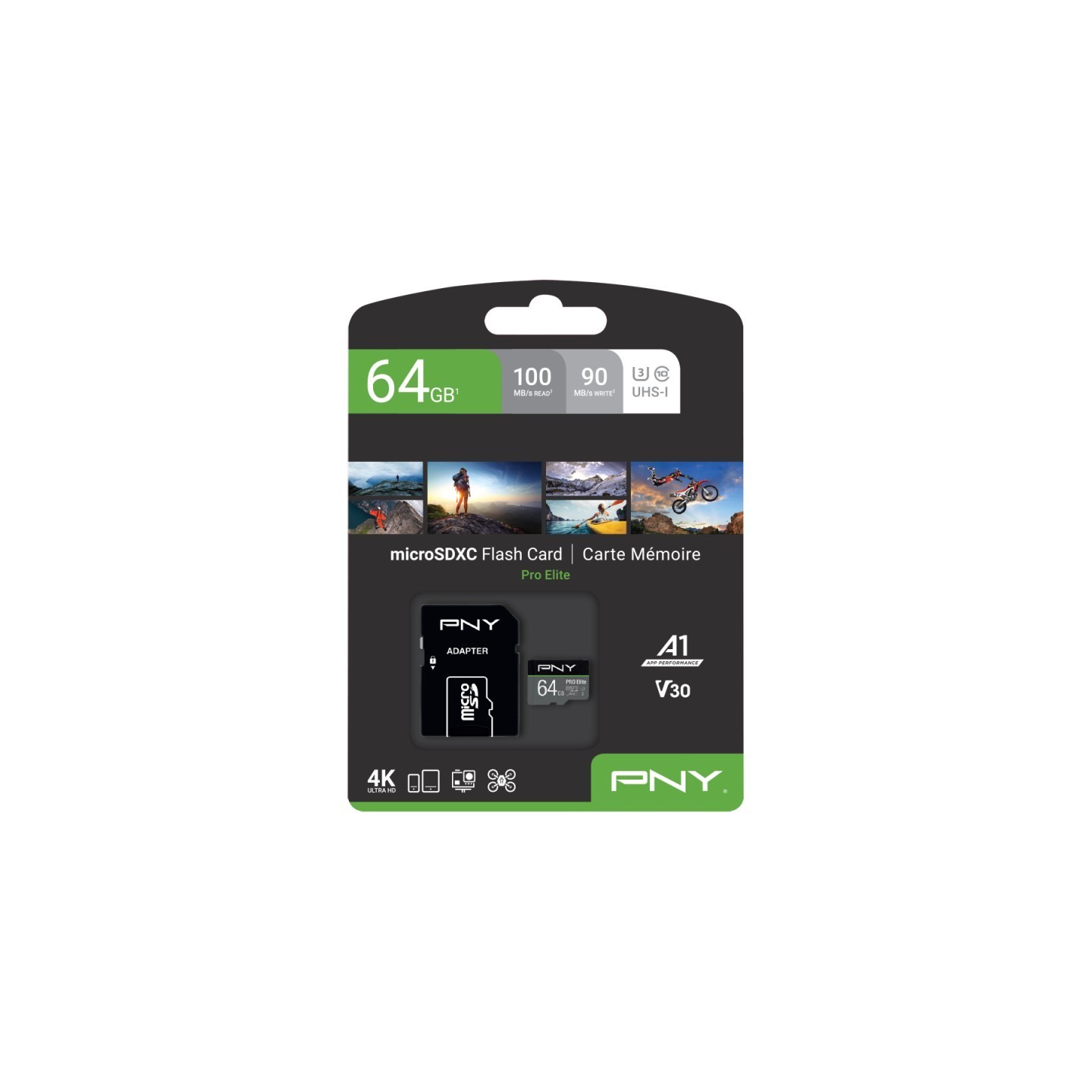 CARD 64GB PNY PRO Elite MicroXC 100MB/s - PNY PRO Elite MicroXC - microSD card with adapter — Buy in Cyprus with Fast Delivery