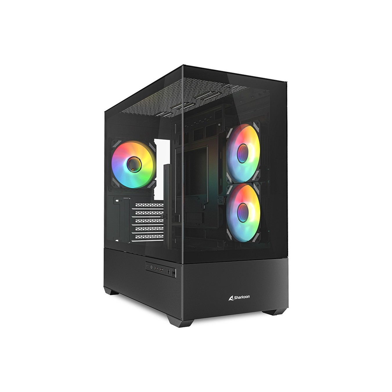 Sharkoon MK6 RGB Micro-ATX 1xGlas Black - MK6 RGB - Black Glass Panel — Buy in Cyprus with Fast Delivery