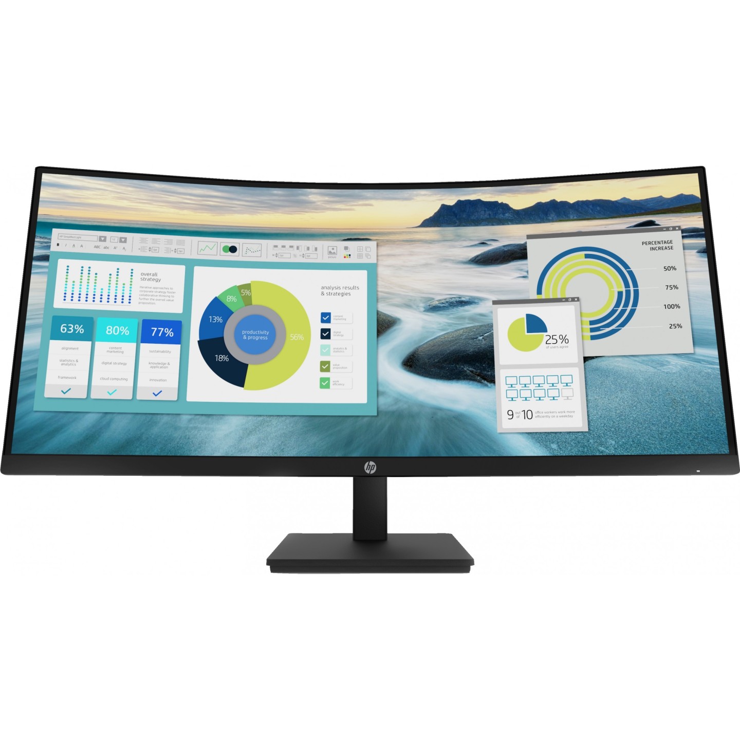 HP P34hc G4 34-inch UWQHD Curved Monitor 3440x1440 5ms 100Hz USB-C Black (Boxed) — Buy in Cyprus with Fast Delivery